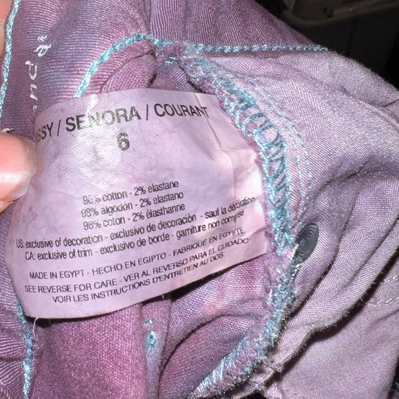 Deep Purple Acid Wash Retro Grunge Straight Leg Slim Fit Skinny Jeans Size 6 - Picture 10 of 10